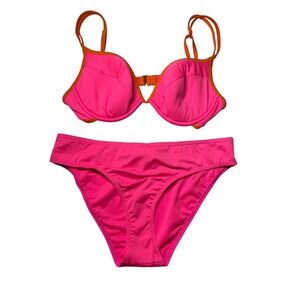 Kate Spade New York Size L Solids Underwire Bikini – Pink & Orange Style S6C411S